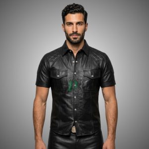 leather padded Polise Shirt