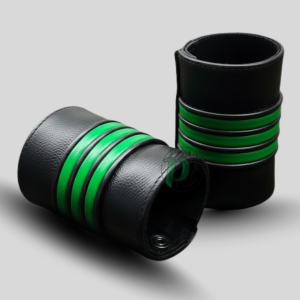 Leather Wristband with green combo