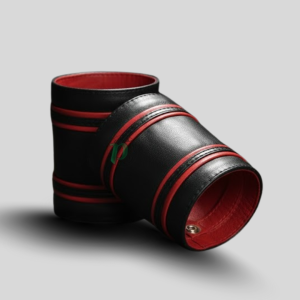 Leather short Wristband with with color piping