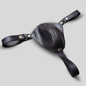 leather jockstap full black